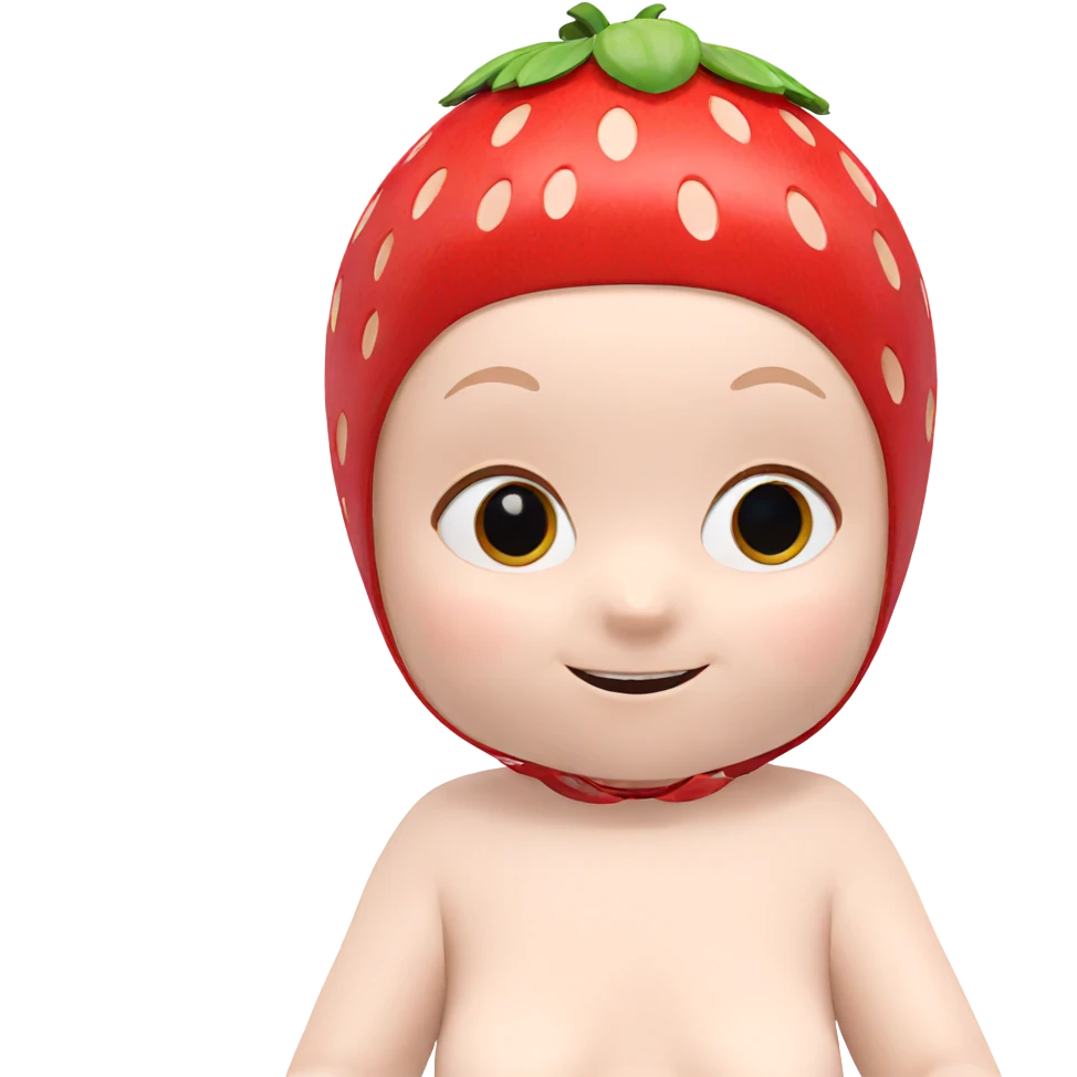 smiling girl with strawberries emoji