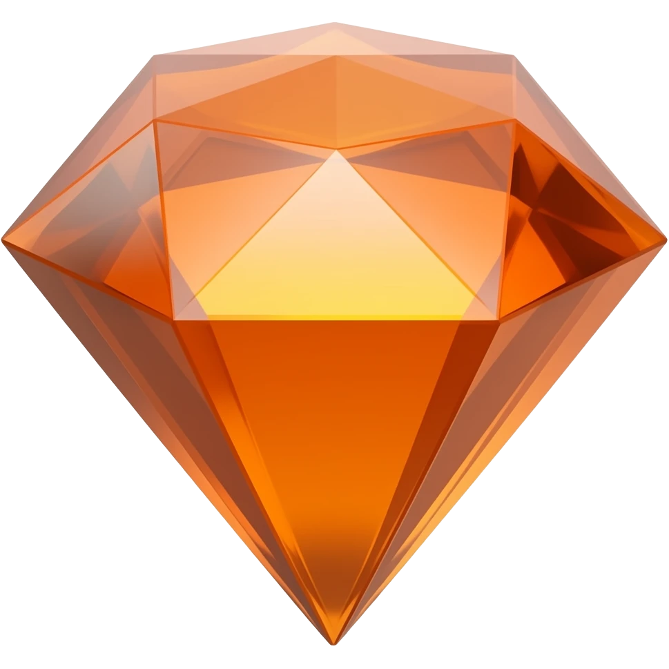 Diamante laranja em 3D emoji