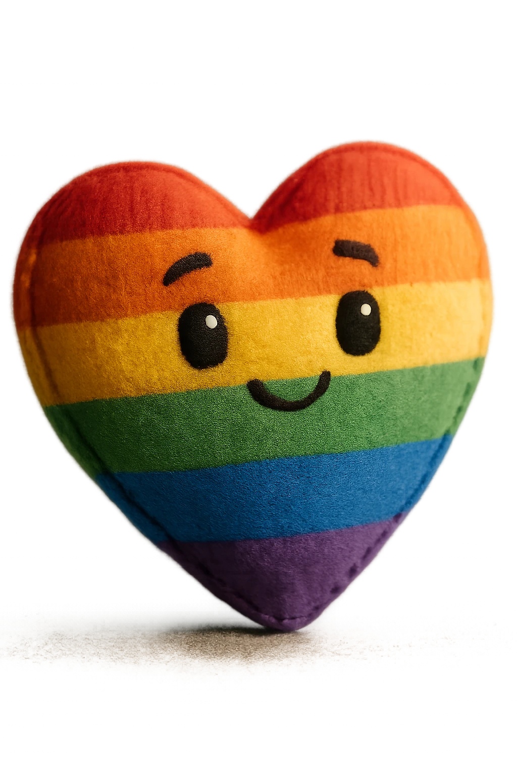 rainbow pride heart, plush portrait style, pastel color palette, no text emoji