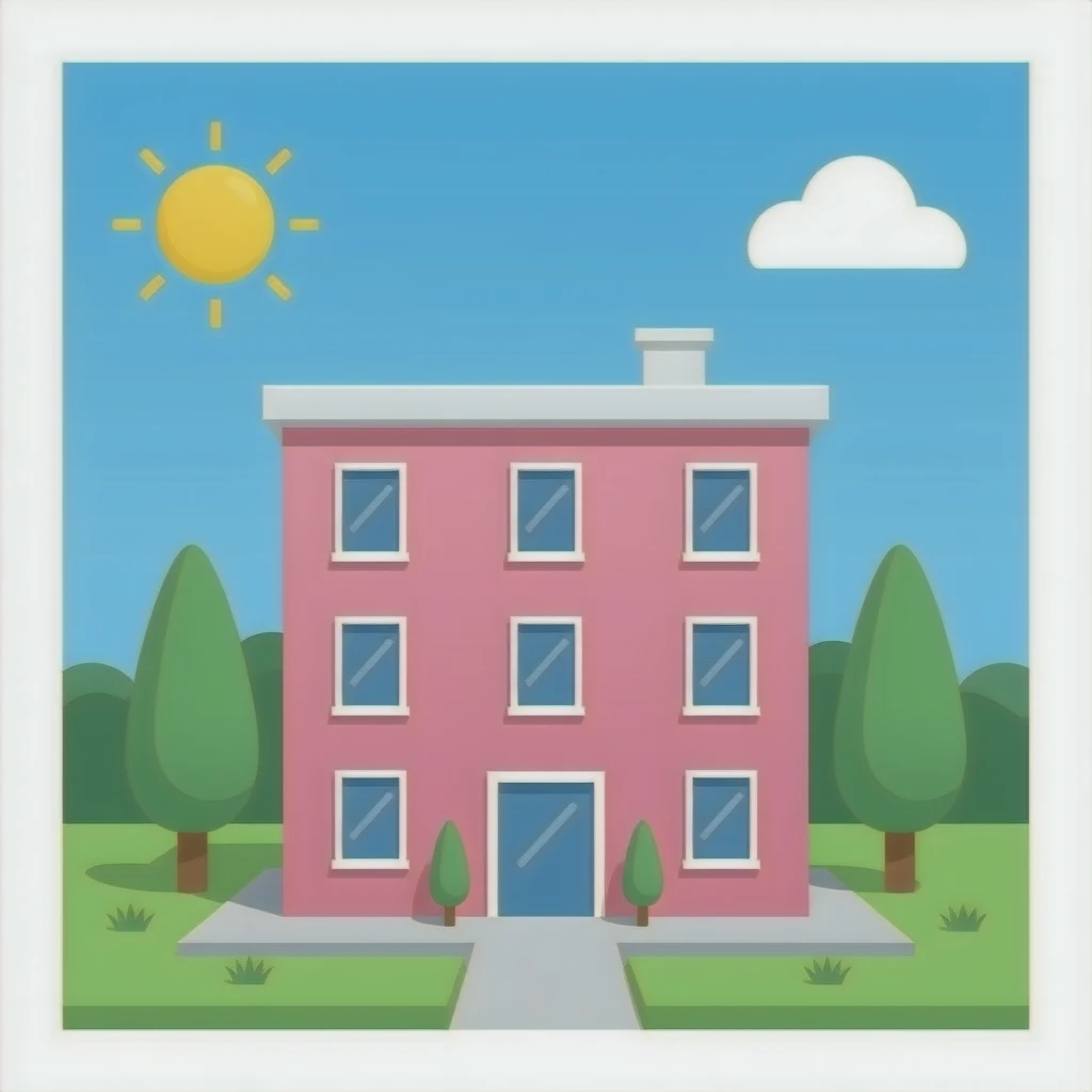 Pink building Bob cut Building emoji
