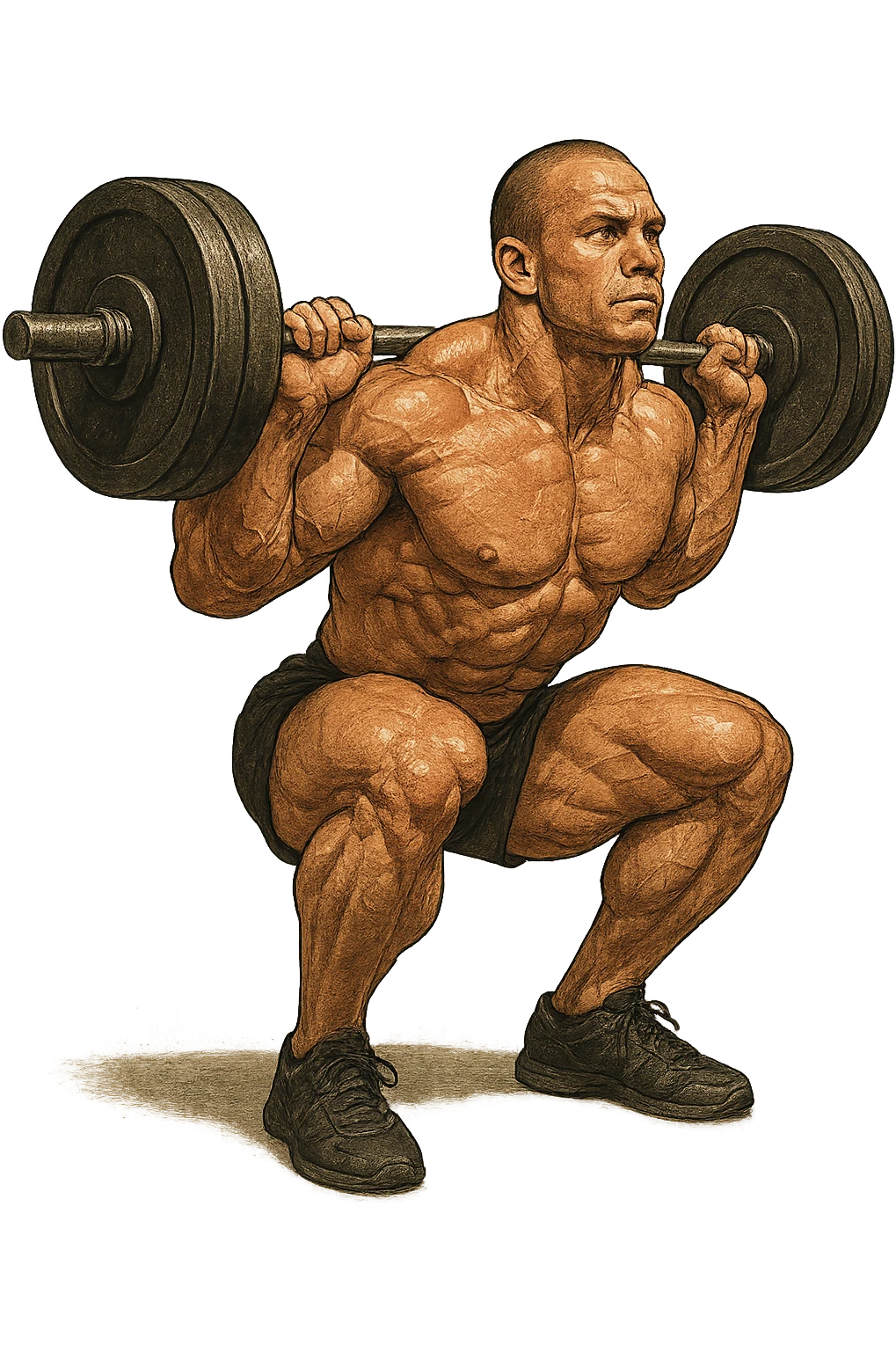 bodybuilder fa squat con bilanciere  emoji