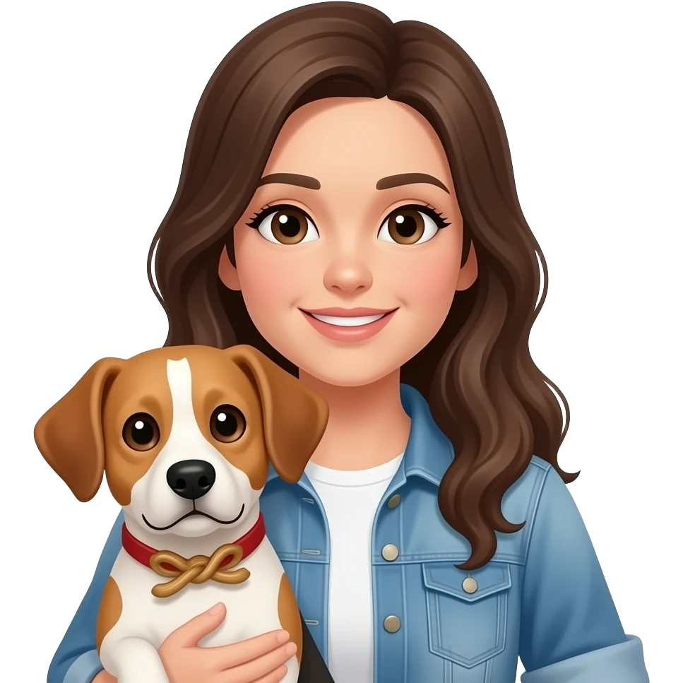 Dog with woman knot emoji