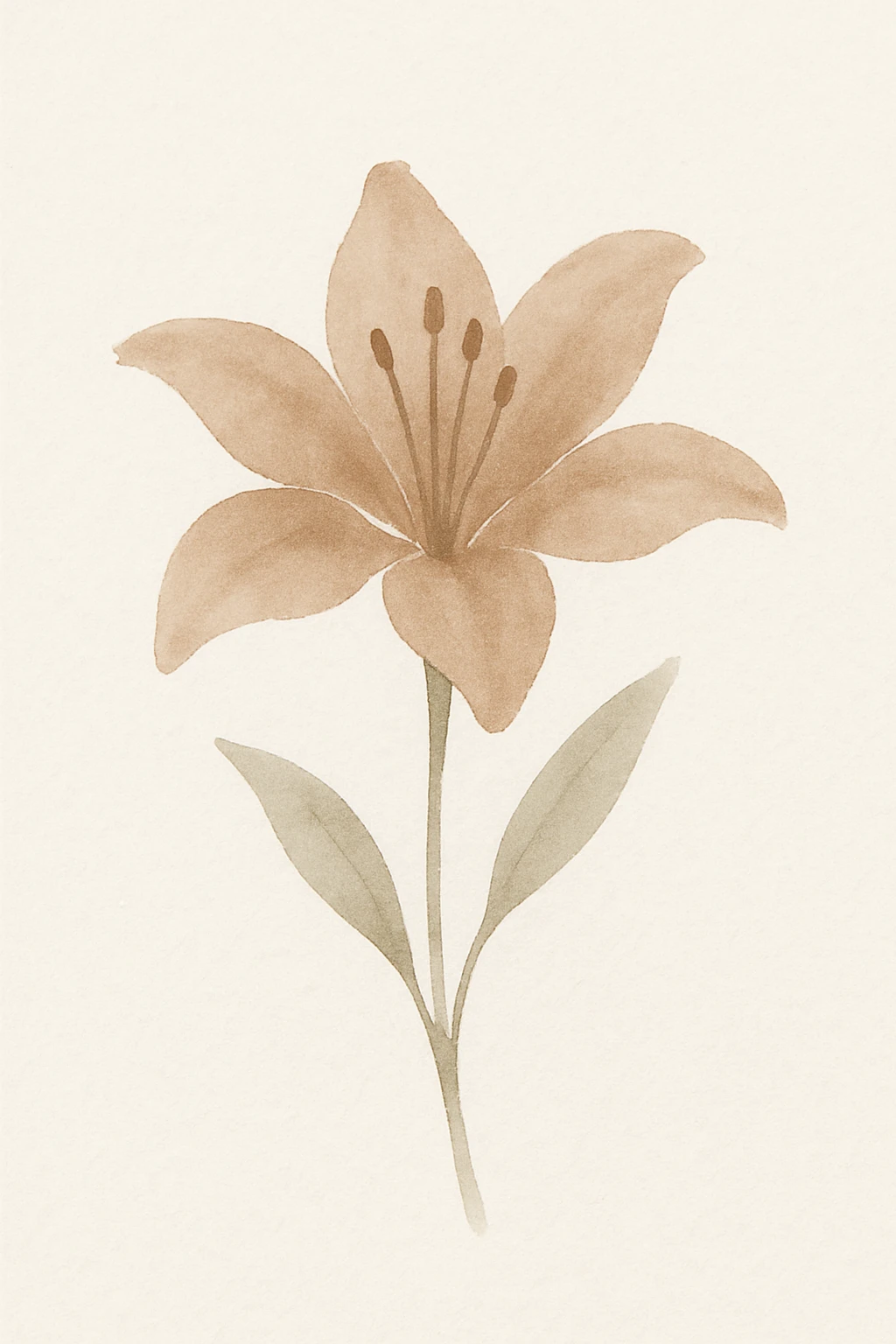 a brown lily flower, watercolor art, soft edges emoji