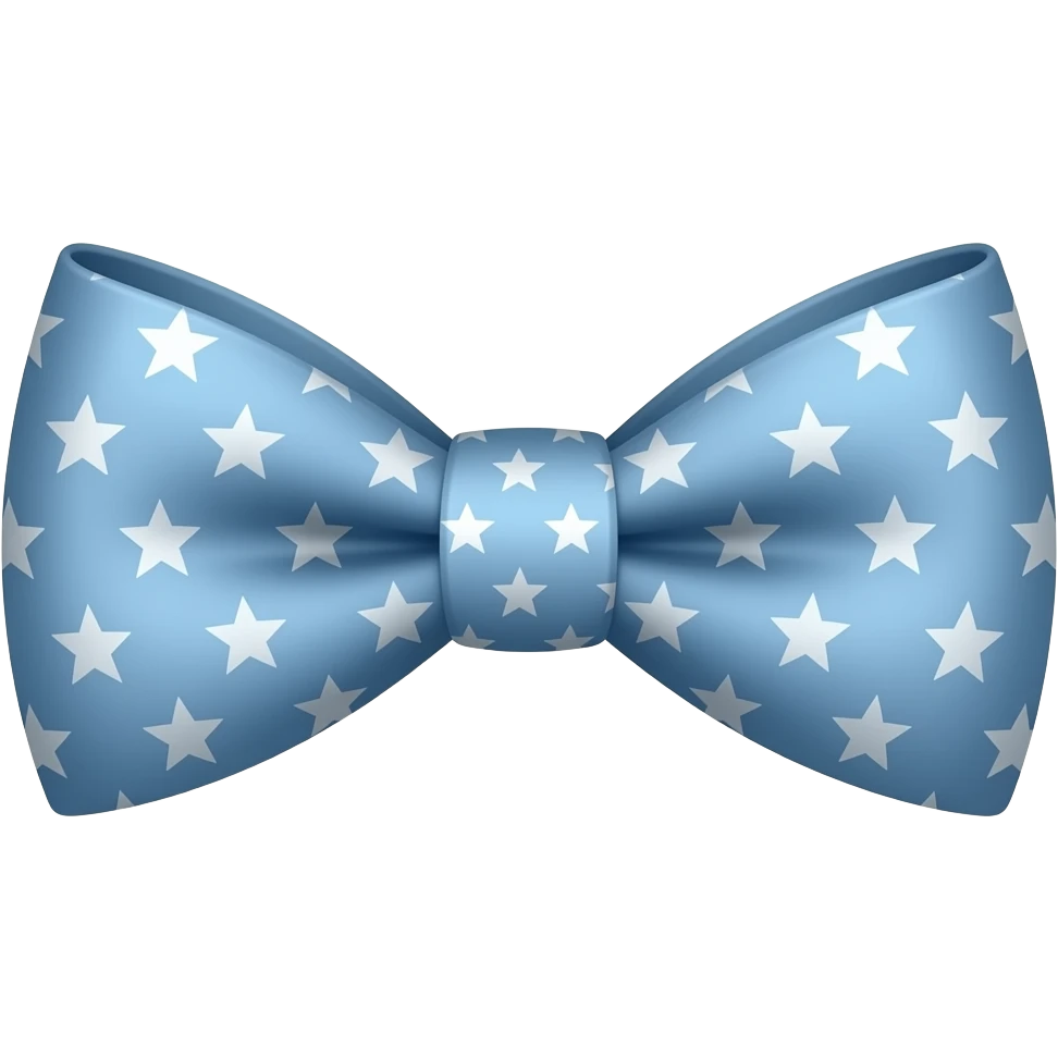 Light blue starry light blue bowtie emoji