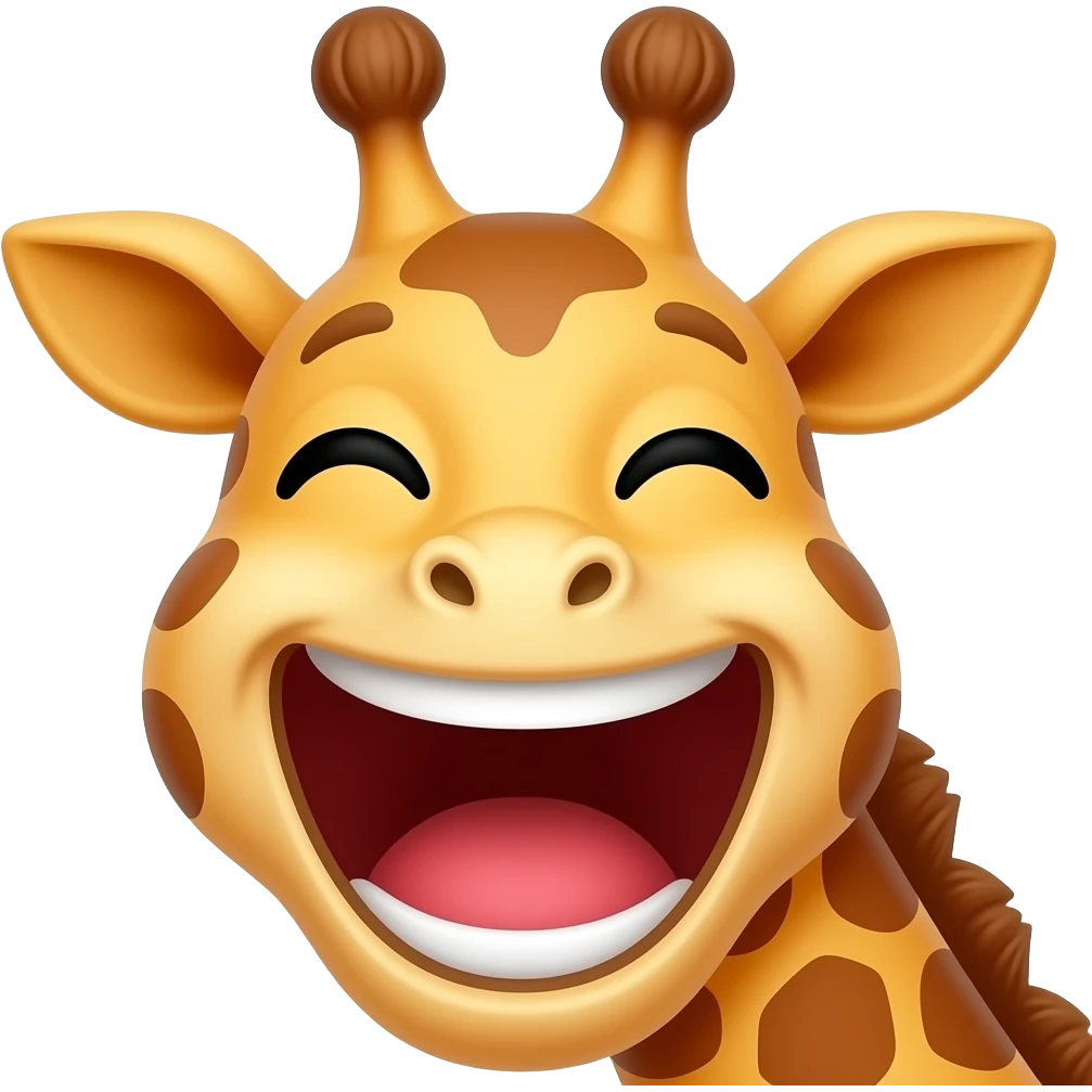 Einfacher Giraffenkopf laut lachen emoji