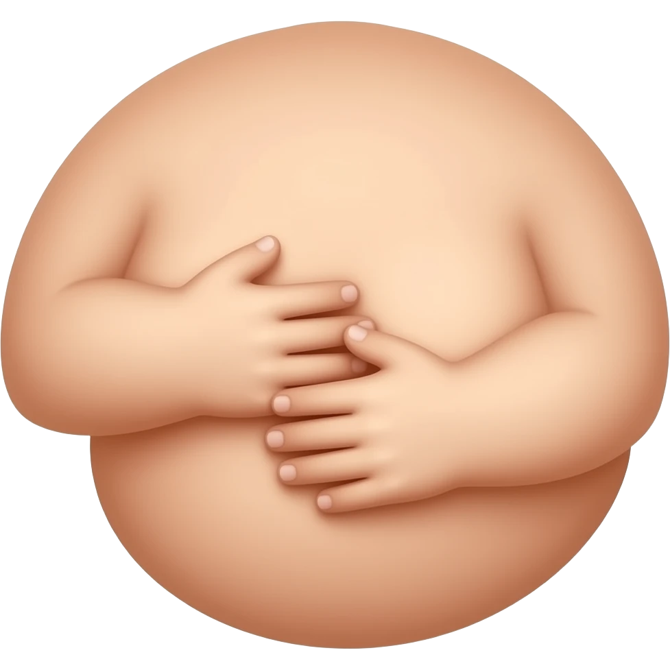 Cuddling a boob emoji