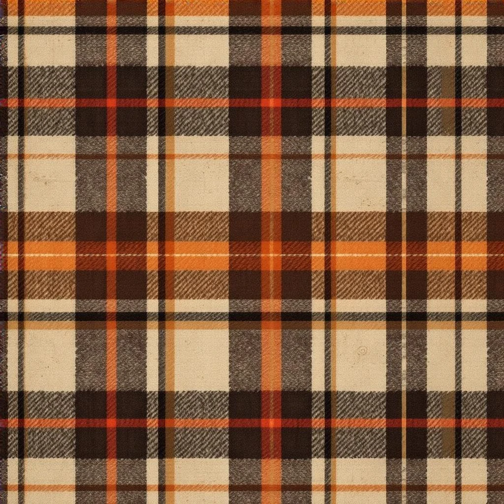 cozy autumn plaid pattern, flannel fabric texture, brown orange red, rustic fall background, soft textile look emoji