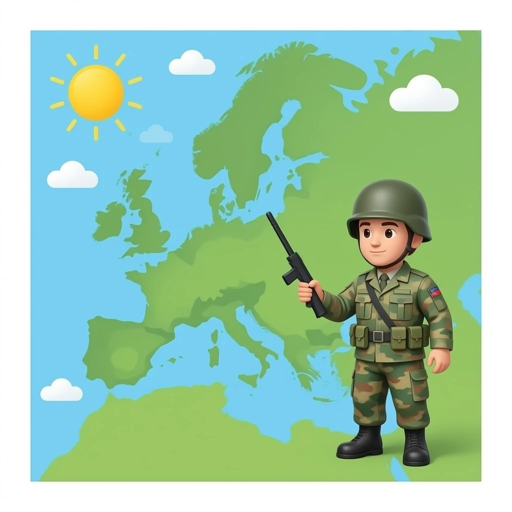 WWII map with plastic soldier emoji