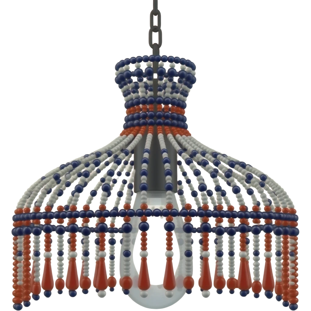 Hanging fluorescent navy crimson white beady aesthetic decorative decoration emoji