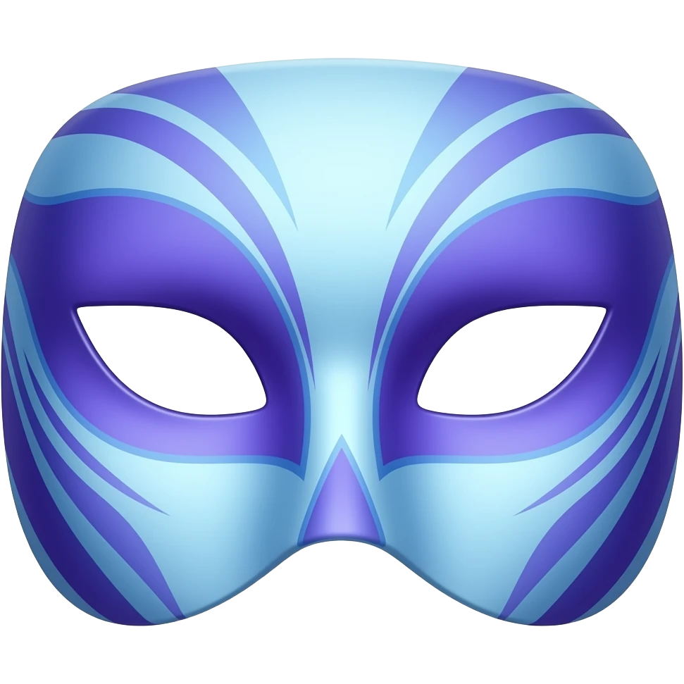 Emoji una máscara tippi de color azul y morado emoji