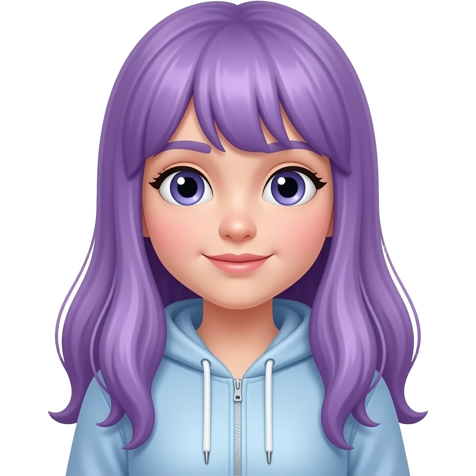 GIRL WITH LONG PURPLE HAIR IS FREEZING emoji