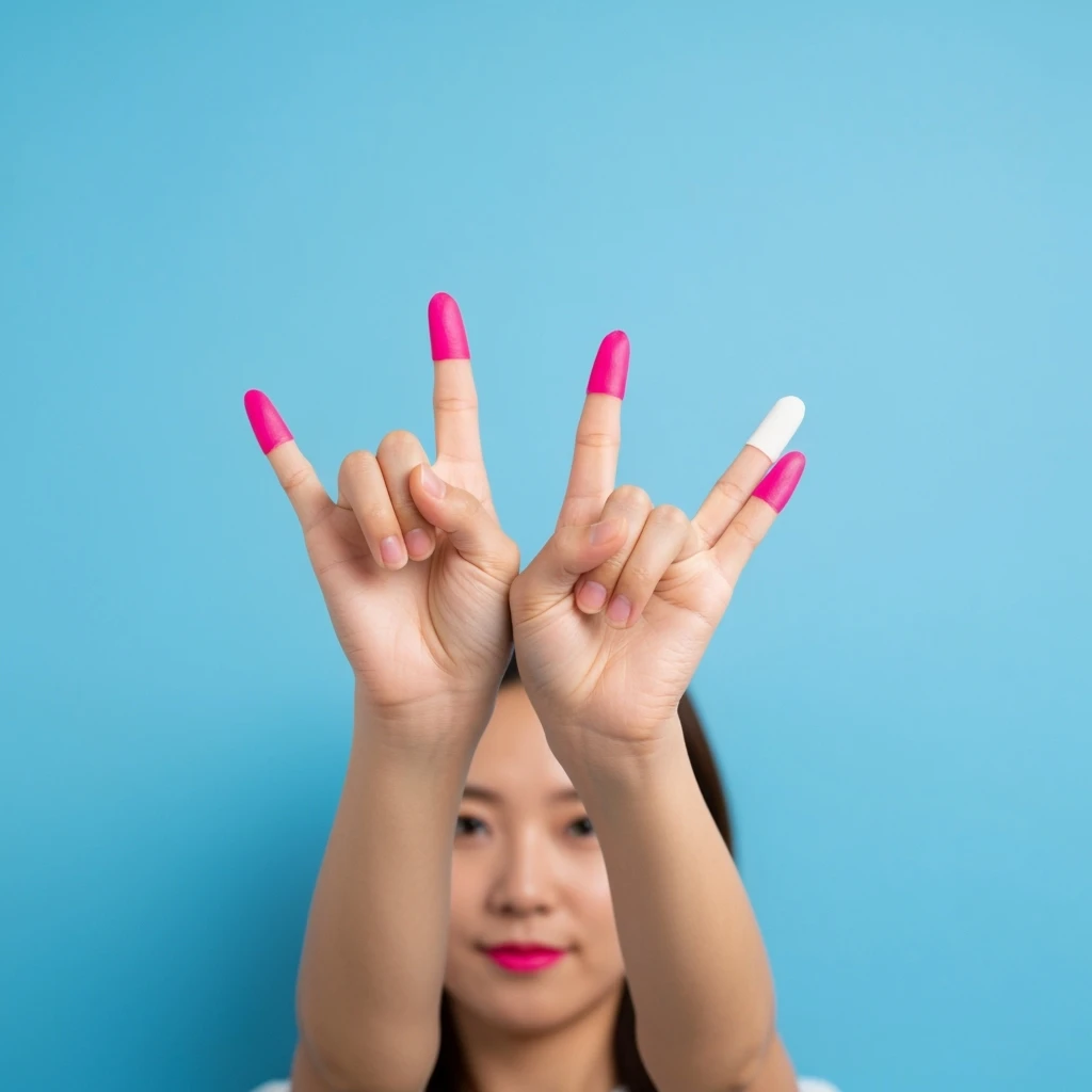 kpop fan hand sign, cute, expressive, minimal emoji