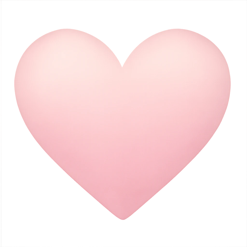 heart with a soft pastel pink ombre, digital illustration, no background emoji