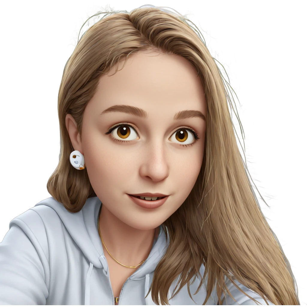 brown haired girl outdoors emoji