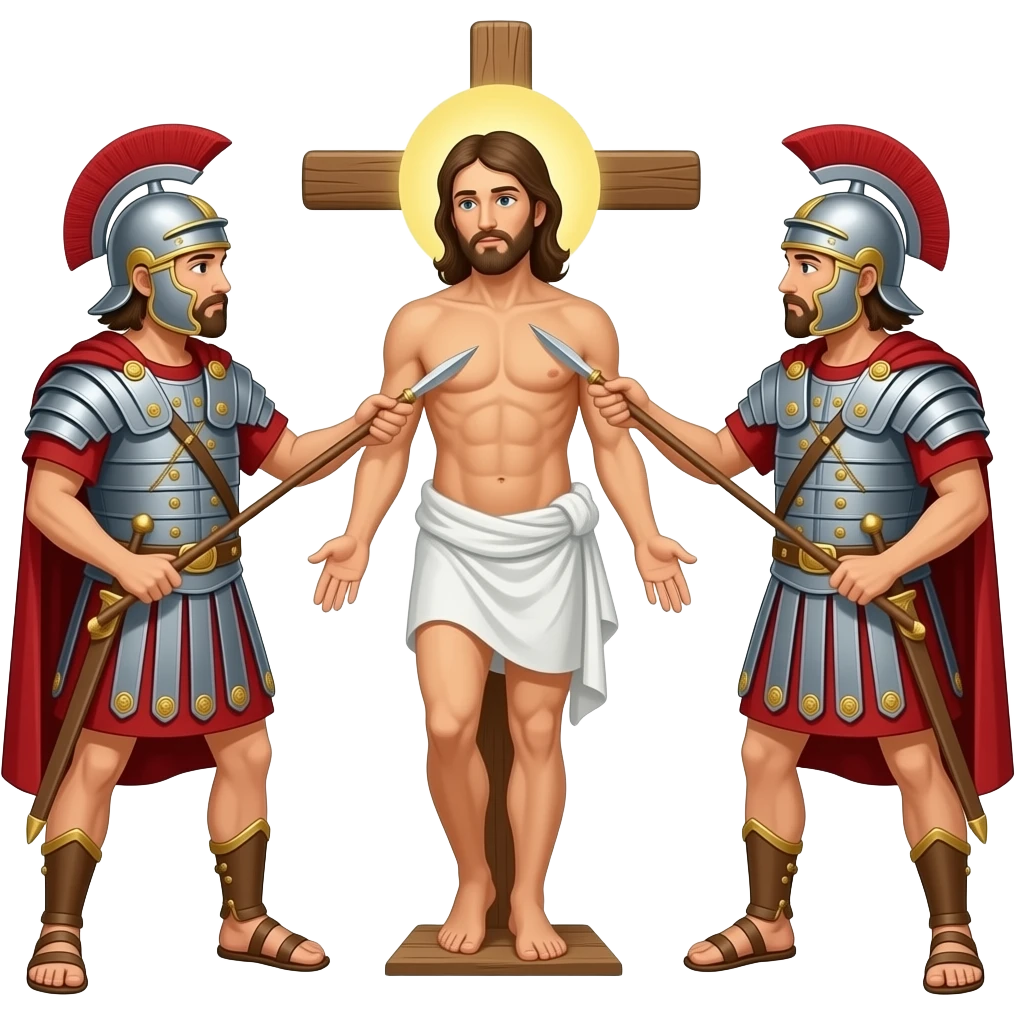 Roman spears Jesus’s side at Calvary emoji