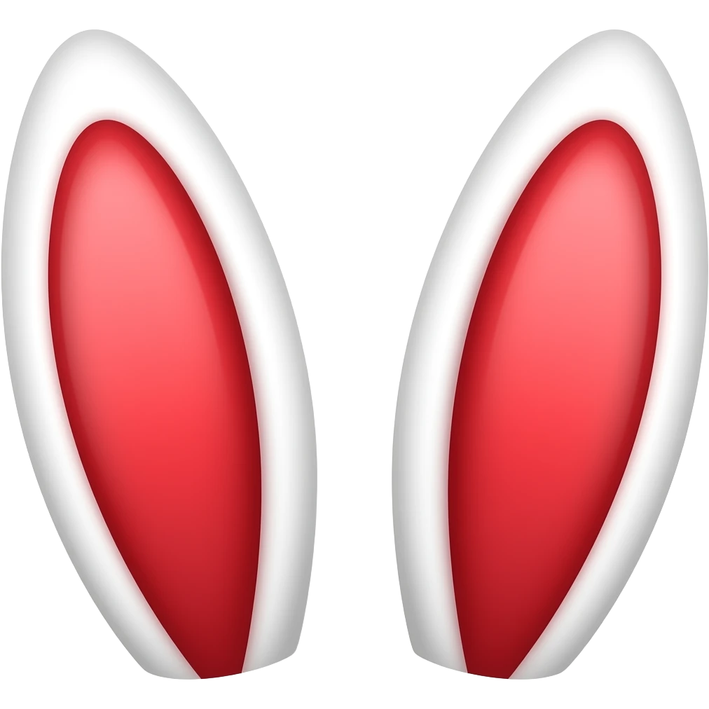 White rabbit ears with red inner ears emoji