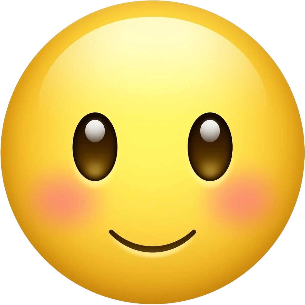 Round Yellow face with big cute eyes more cute emoji