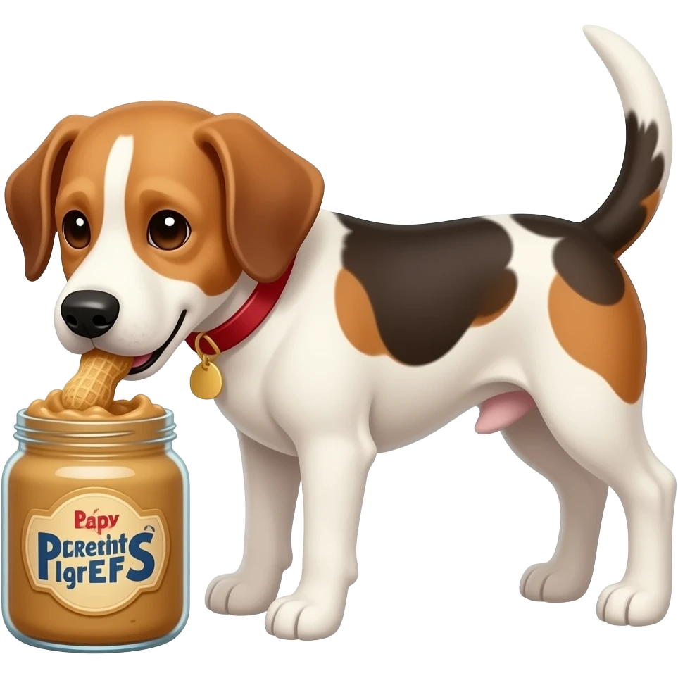 The Dog likes to eat peanut butter emoji