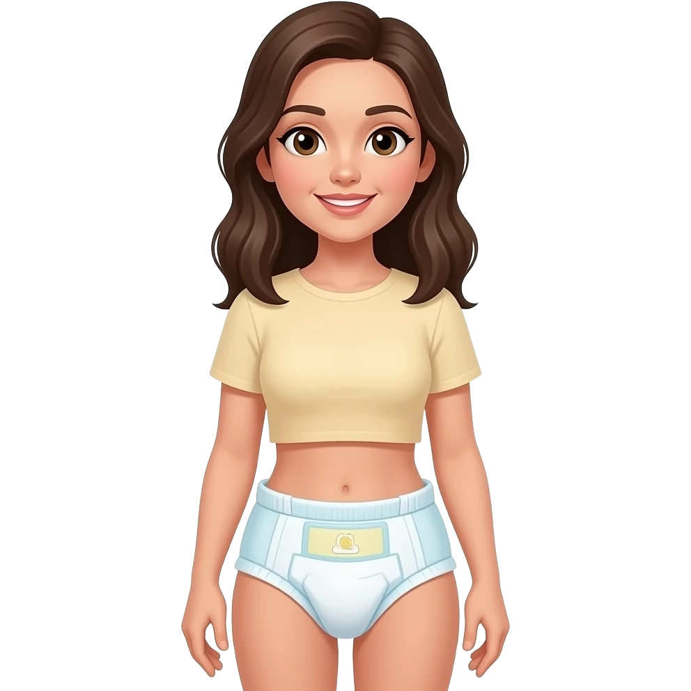 Woman wearing diaper emoji