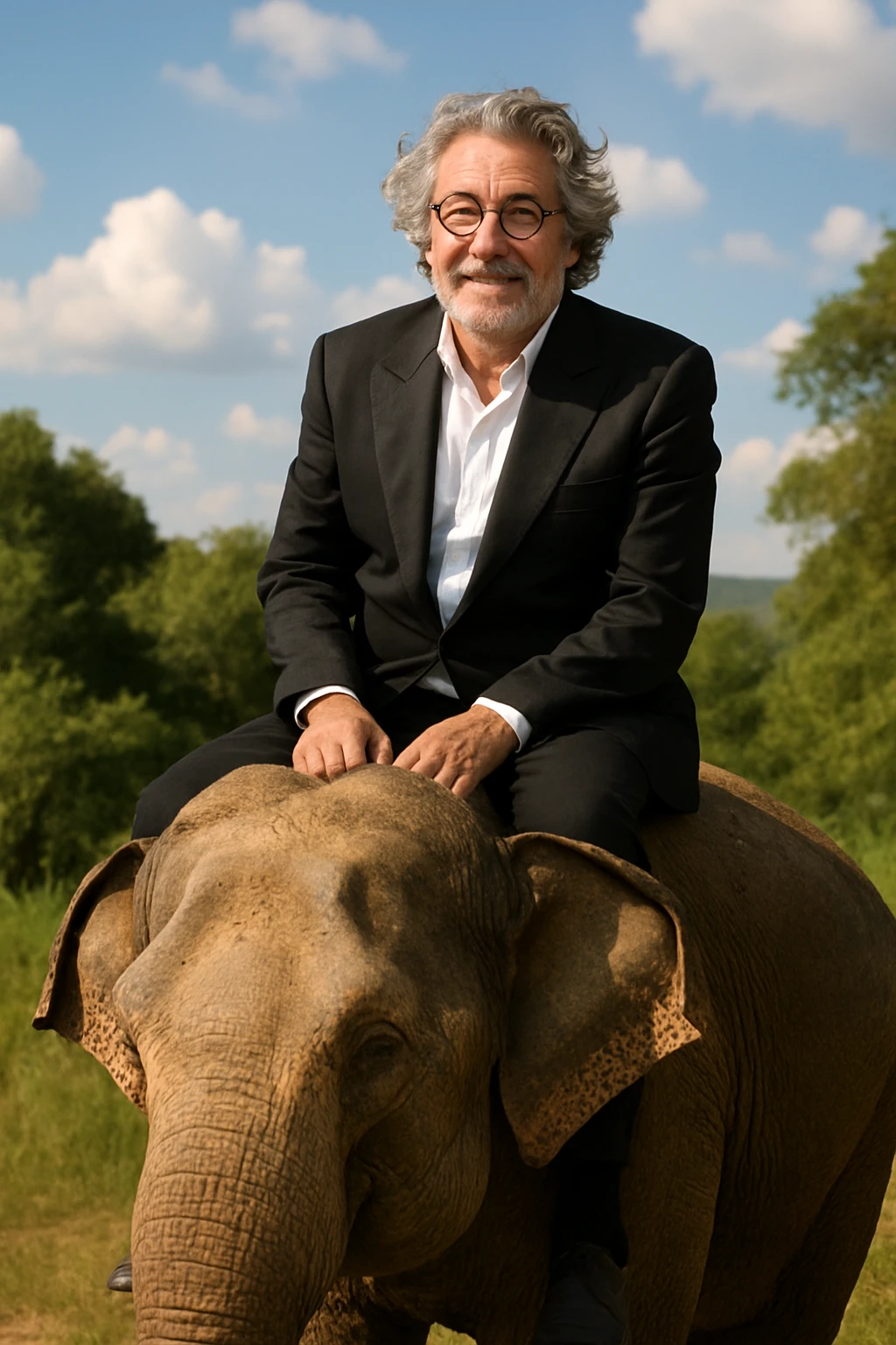 Alain chabat sur un éléphant  emoji