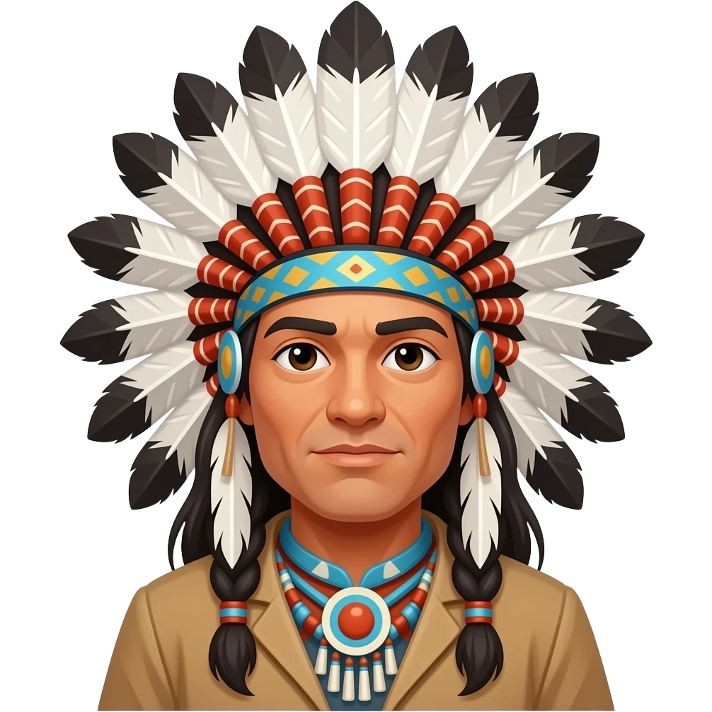 Native American man with headdress emoji