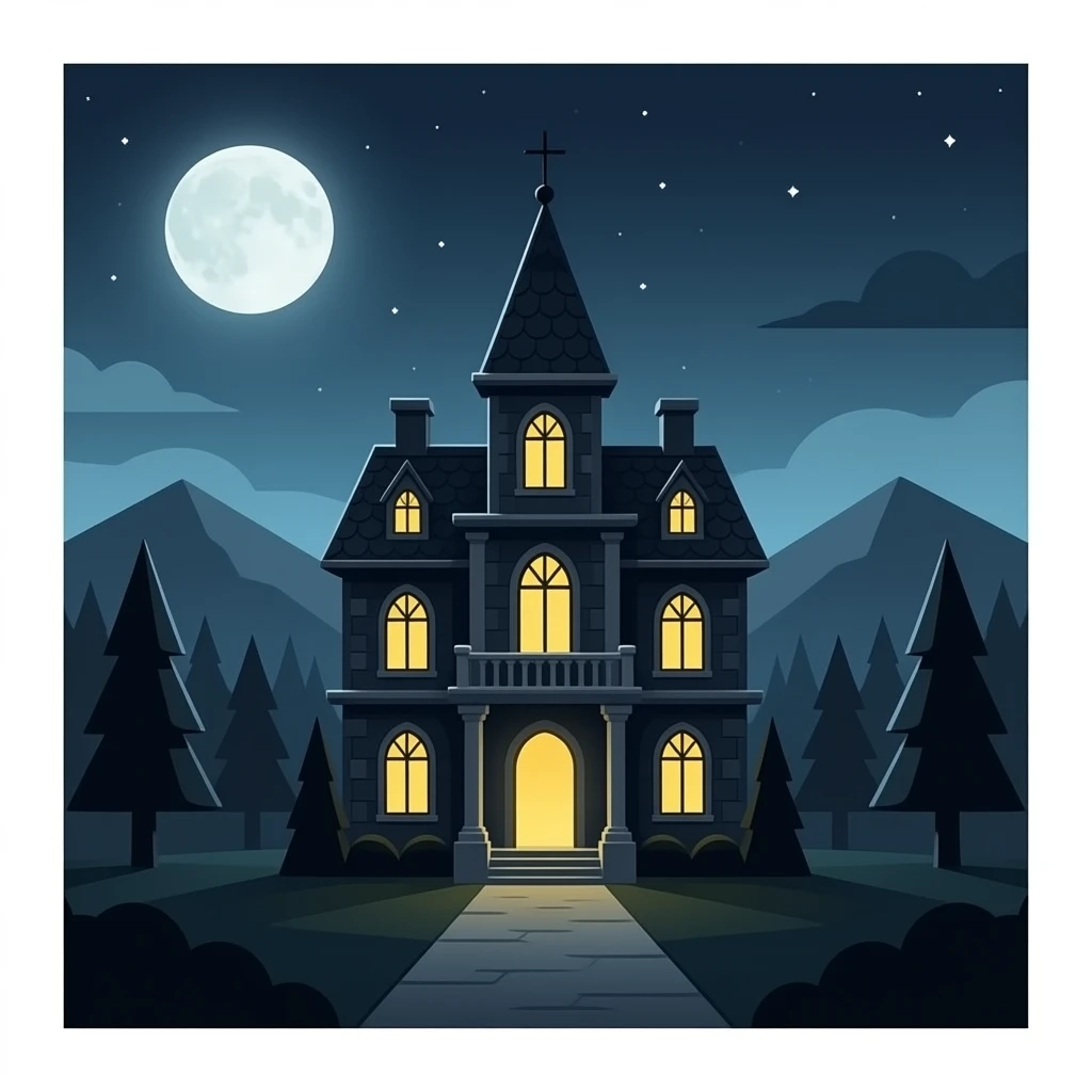 Black gothic house emoji