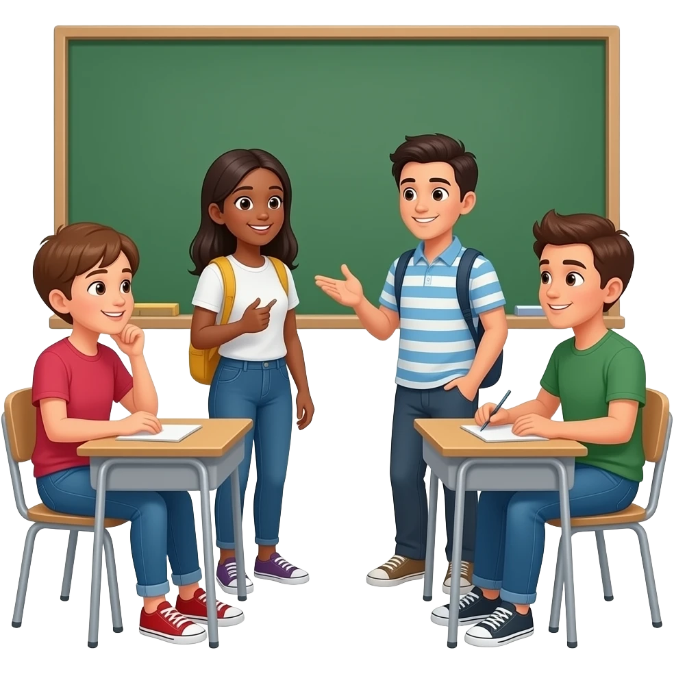 students talking emoji