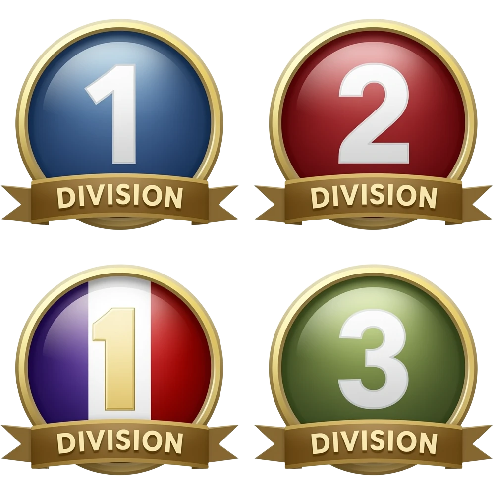 Make the badges of Div  1 , 2 & 3 as shown in picture emoji