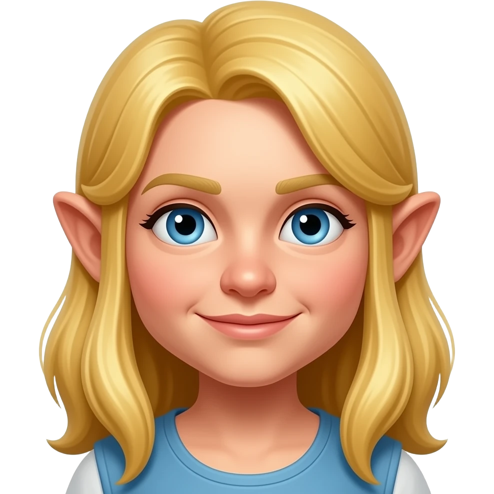 Dwarf female blonde blue eye emoji