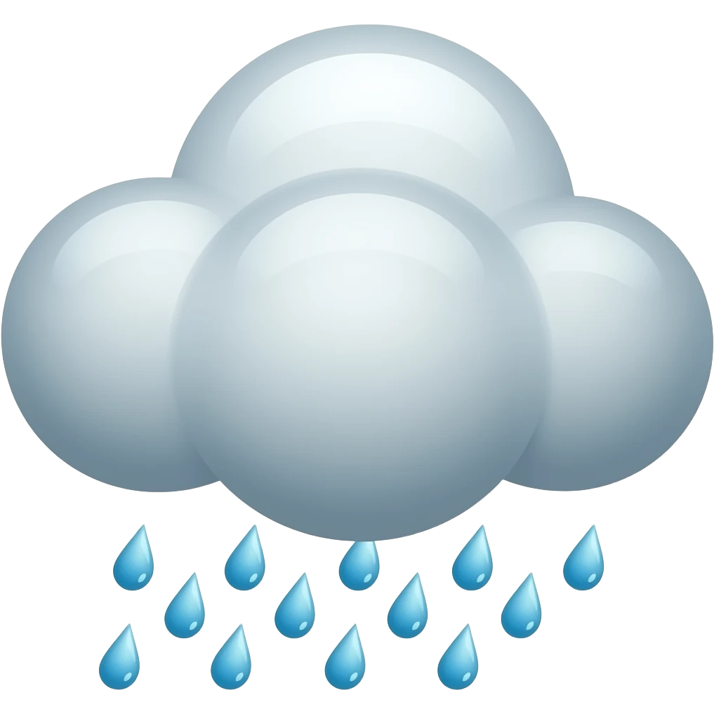 A rain cloud, tiled clockwise by forty-five degrees. emoji