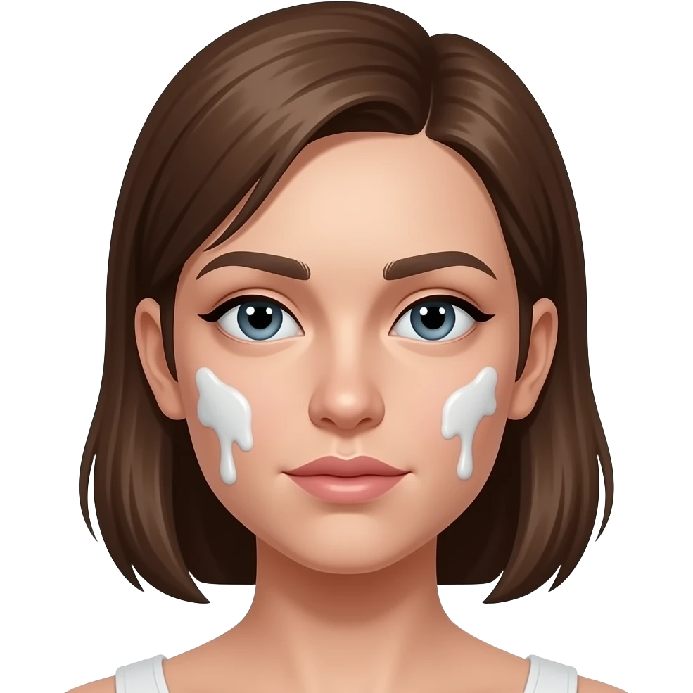 white with glue stains over female face emoji