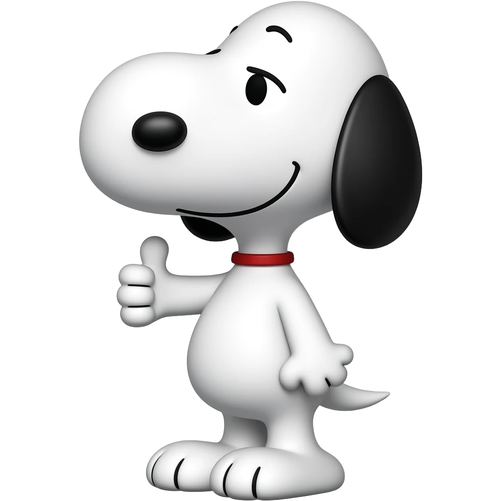 snoopy holding thumbs up emoji