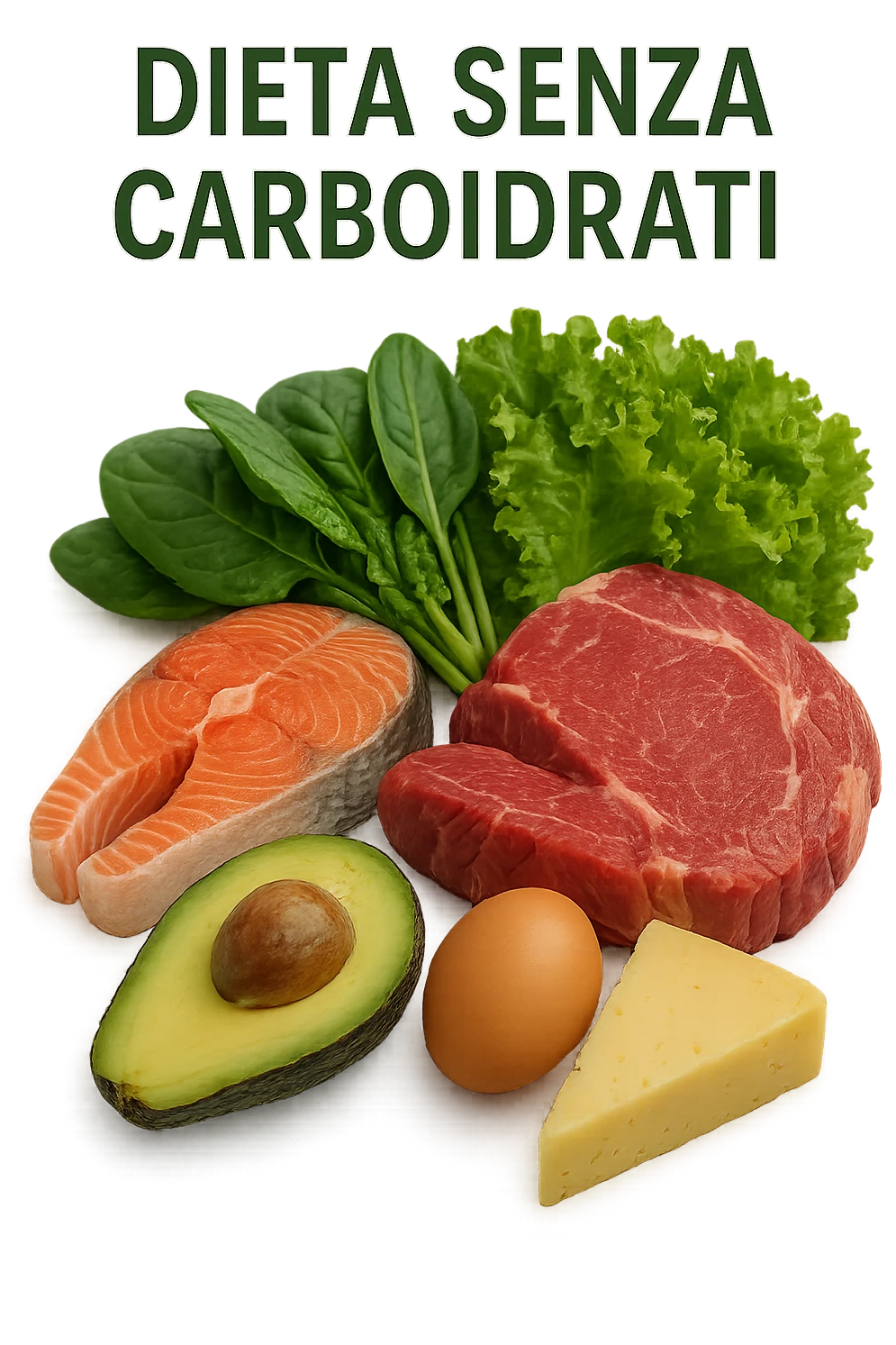 Dieta senza carboidrati rappresentata in italiano, immagine realistica emoji