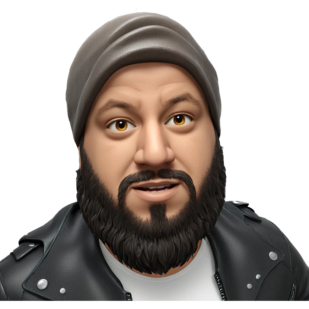 handsome man in leather jacket emoji
