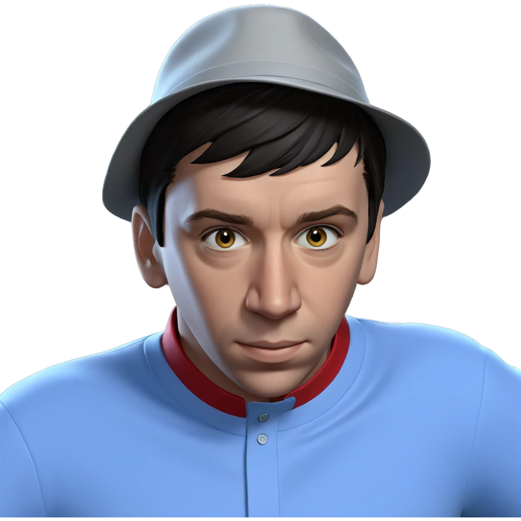 boy in hat gazing forward emoji