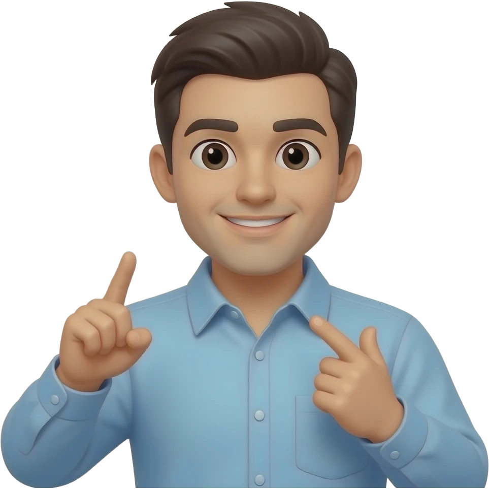 to be, person pointing at themselve emoji