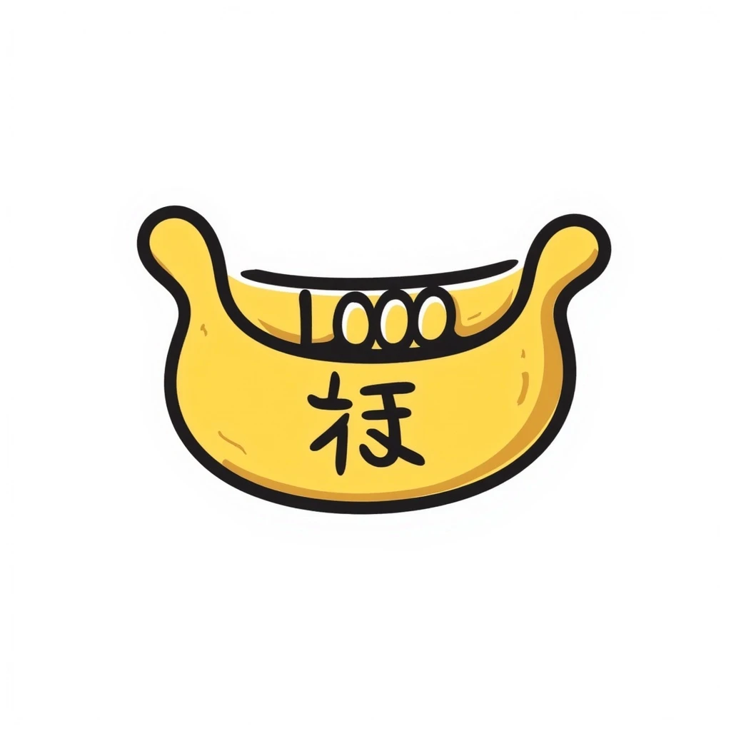 Chinese Yuanbao, gold ingot used as currency in imperial China emoji