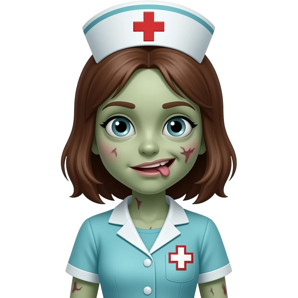 girl zoombie in nurse uniform emoji