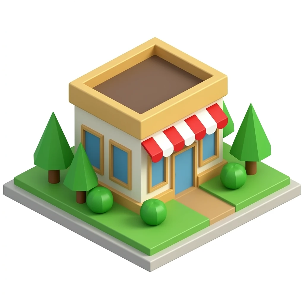3D local shop only on white bg. emoji