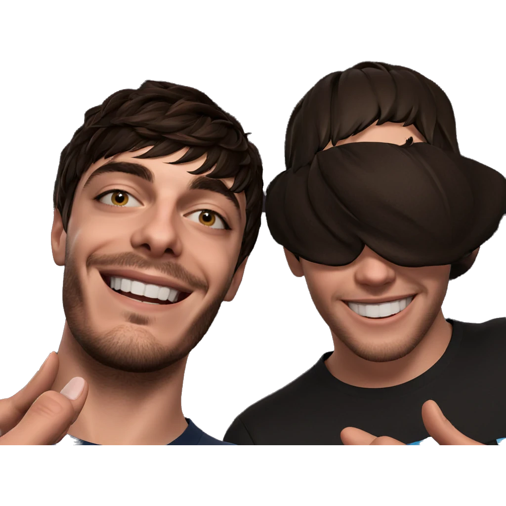 two boys smiling together emoji