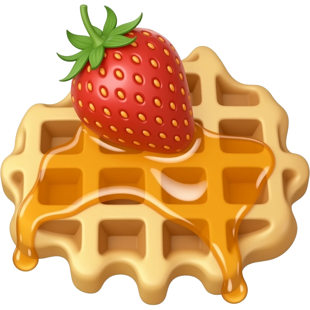 Waffles con frasa y miel emoji