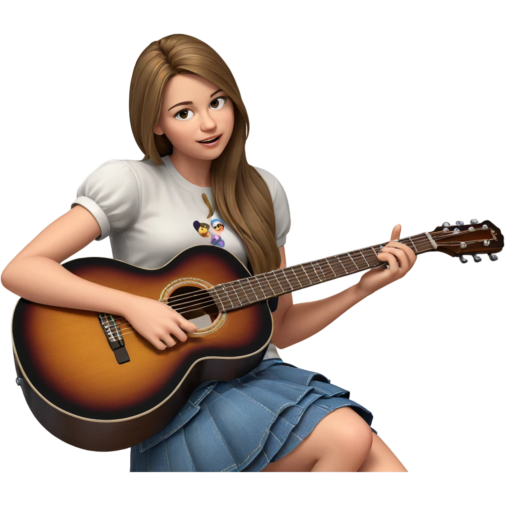 girl with guitar in skirt emoji