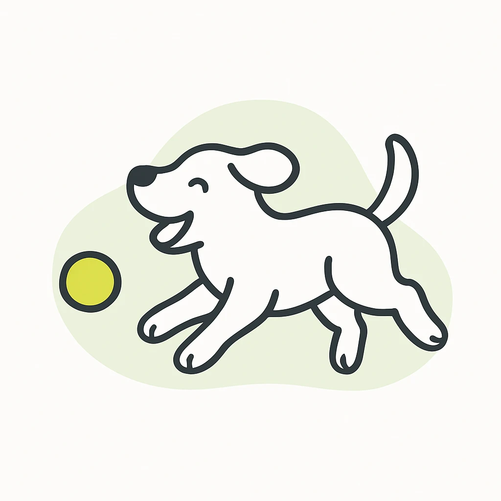 happy dog running after ball emoji