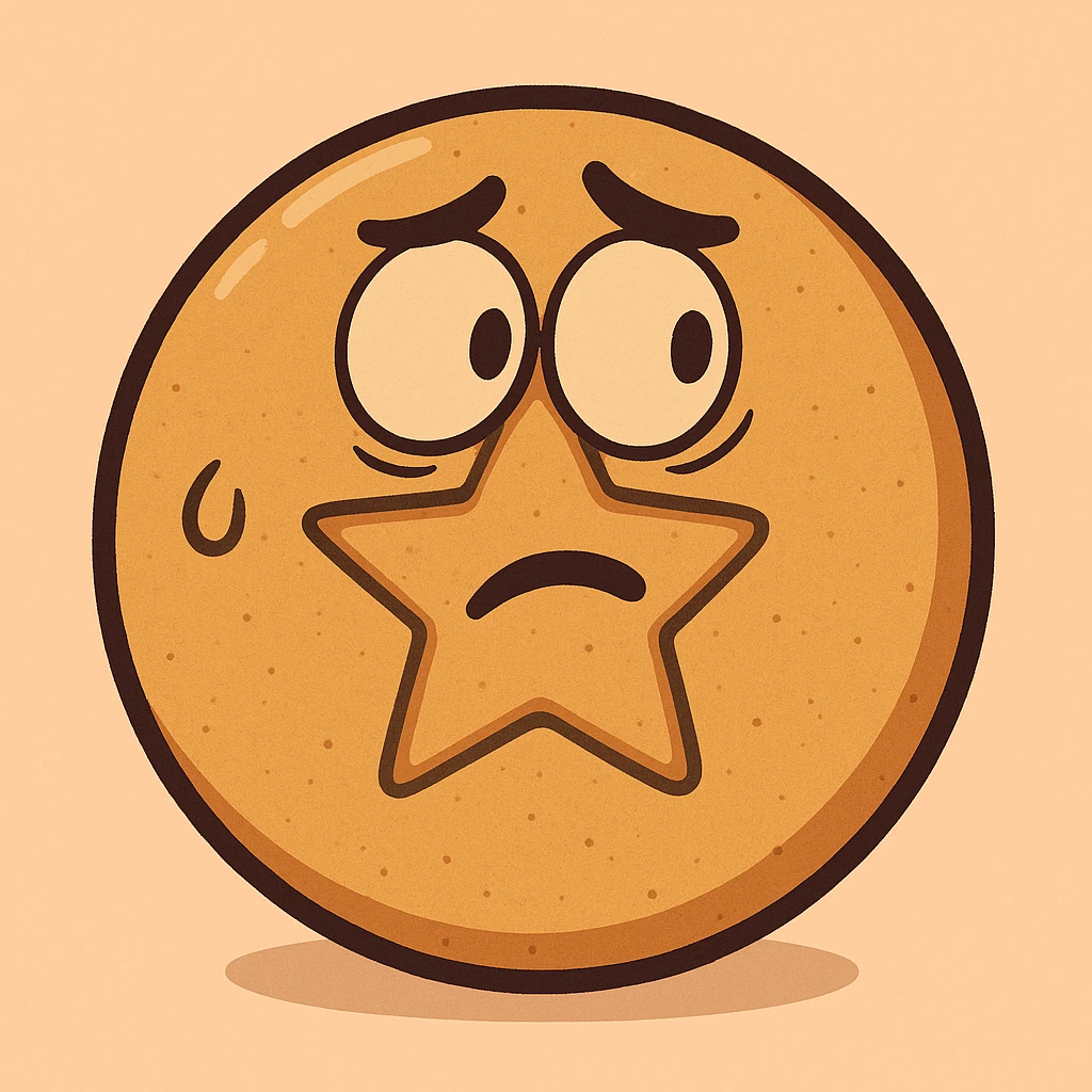 cartoon style dalgona candy with circle shape, inspired by Squid Game emoji