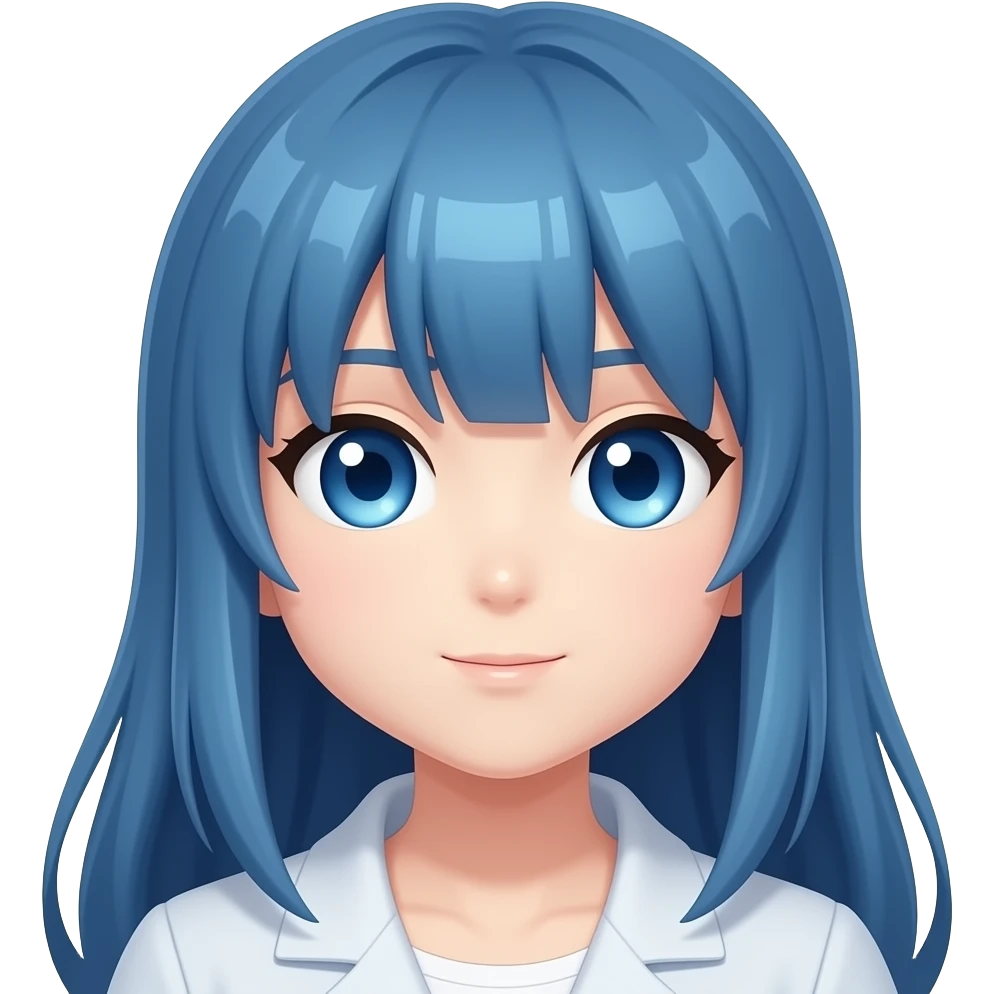 Blue anime eyes without eyebrows emoji