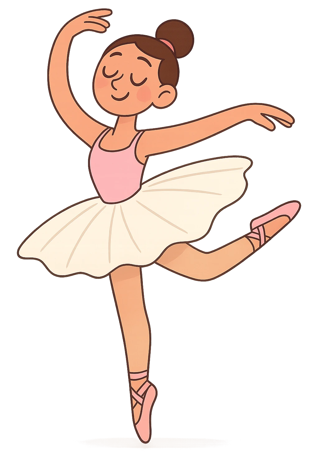 ballet dancer in a graceful pose, soft pastel colors, elegant tutu, delicate movement, minimal background emoji