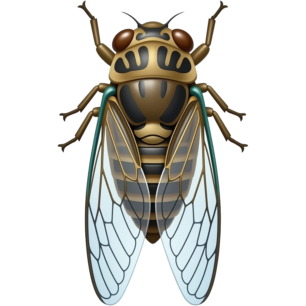 2D render iPhone emoji png cicada emoji