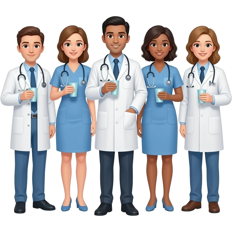 Create a sip and sync emoji  Medical assistant team emoji