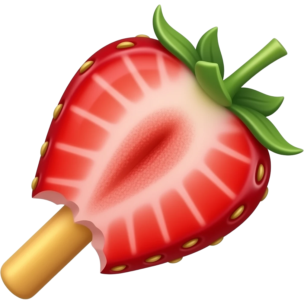 Strawberry one Pocky stick not biten emoji