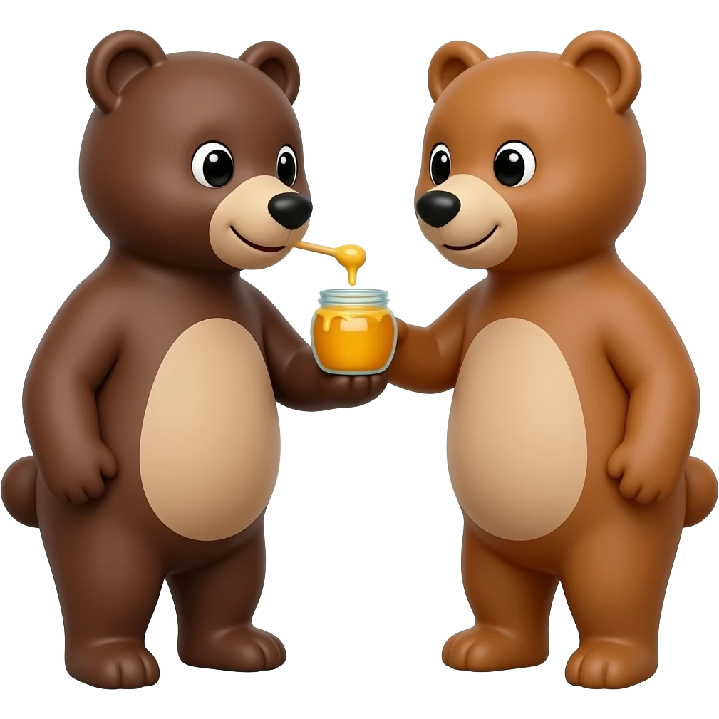 bear honey put it another bears mouth is it good burp HAHAHAH emoji